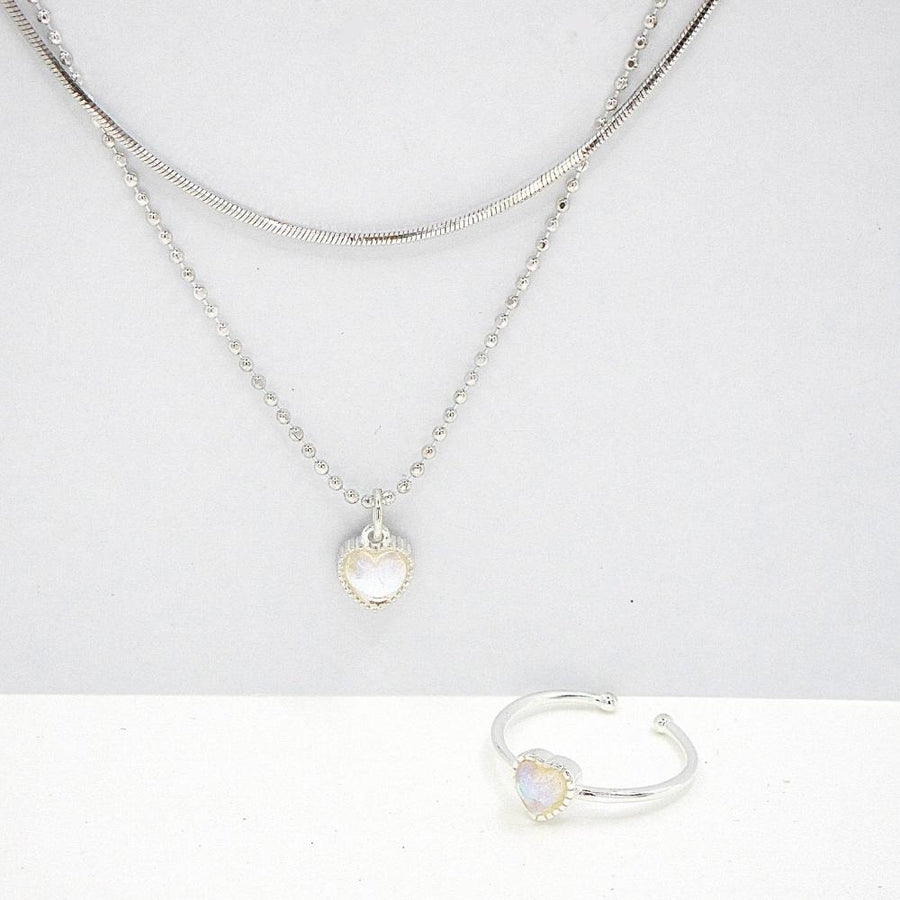 Moonstone Heart-shaped Pendant Necklace