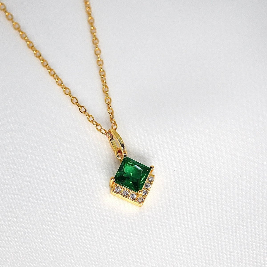 Emerald Silver Necklace