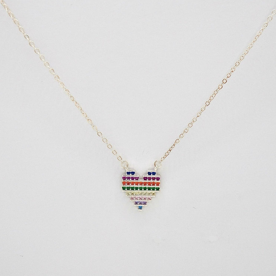 Rainbow Heart-shaped Necklace