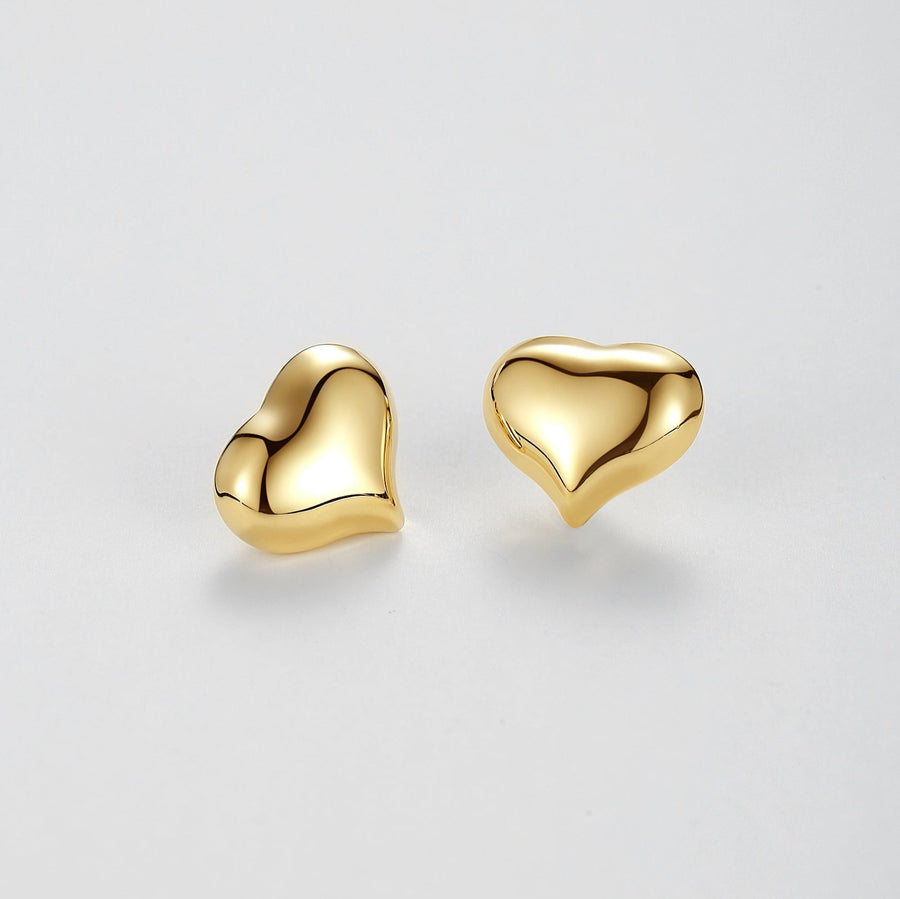 Puffy Heart Stud Earrings