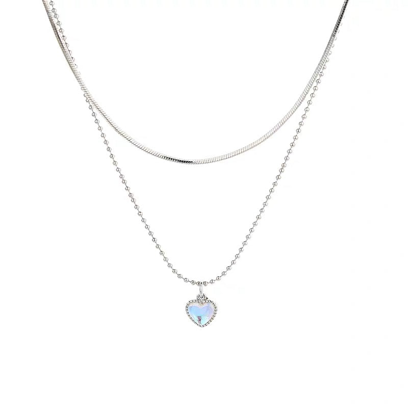 Moonstone Heart-shaped Pendant Necklace