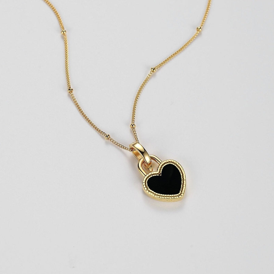 Double Sided Heart Pendant Necklace