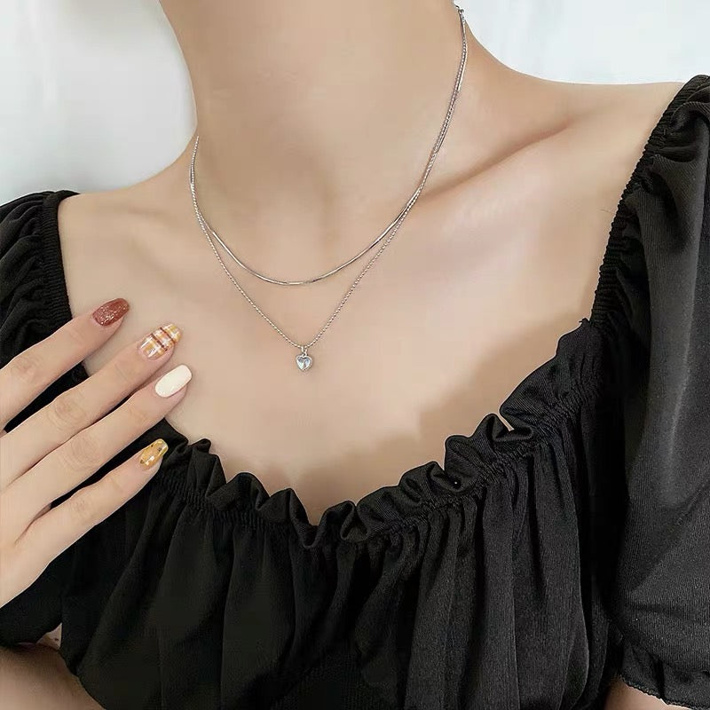 Moonstone Heart-shaped Pendant Necklace