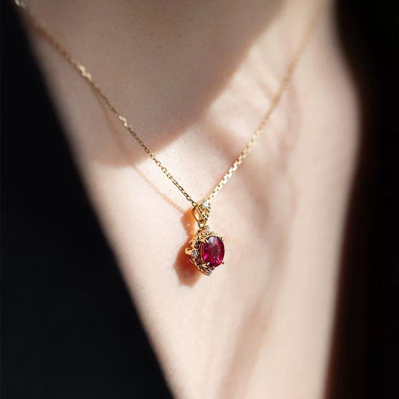 Ruby Silver Necklace