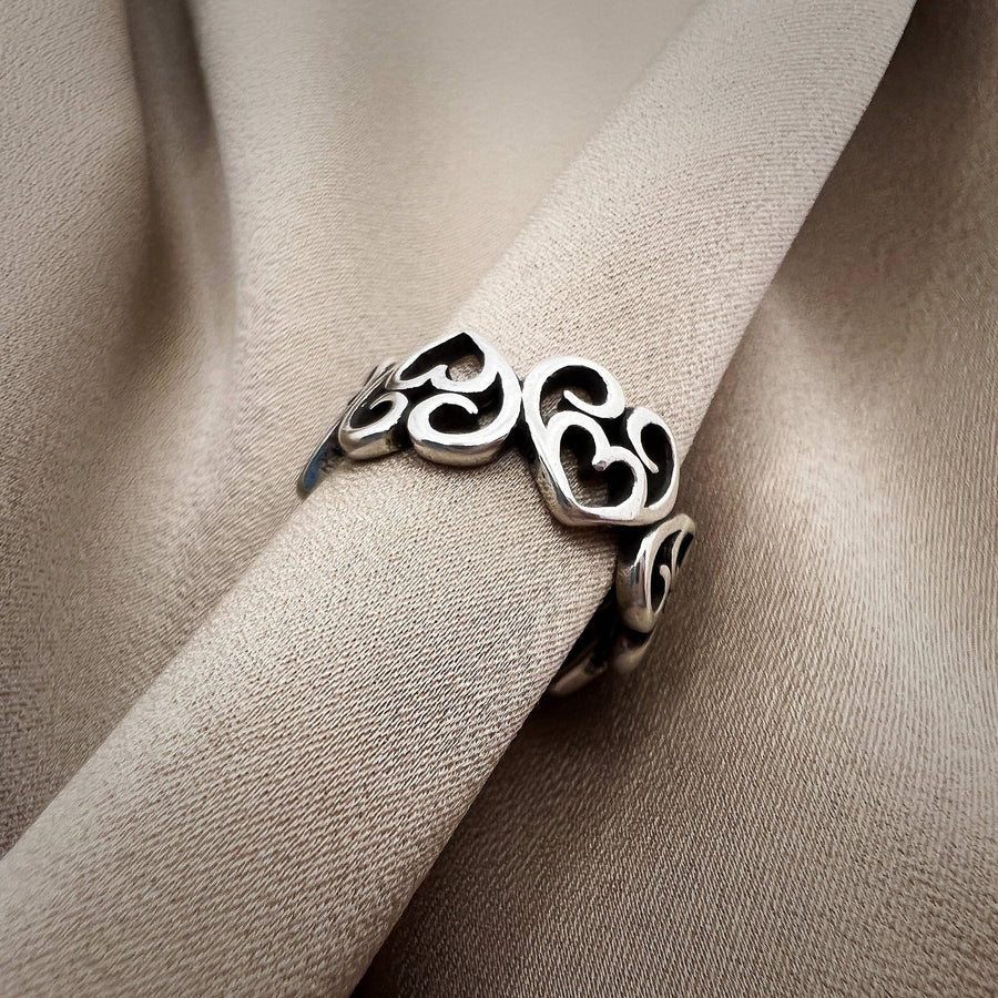 Chunky Heart Silver Ring