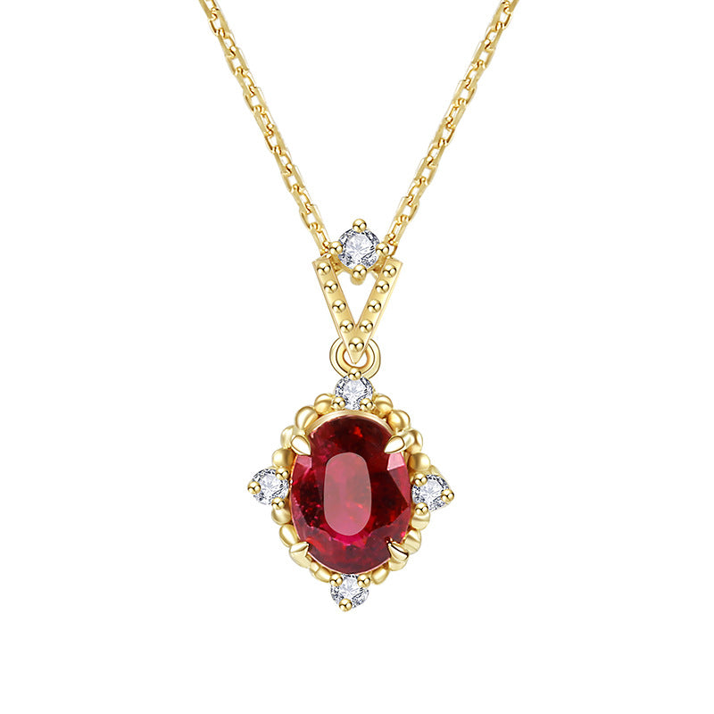 Ruby Silver Necklace