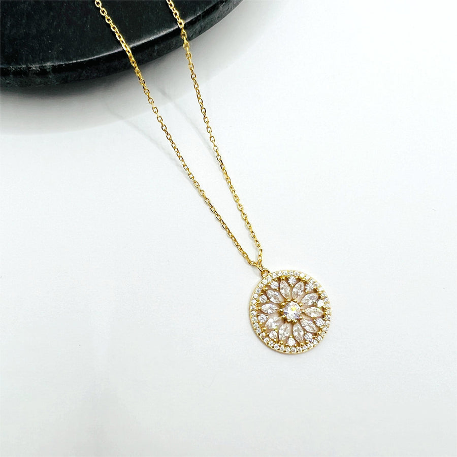 Sunflower Diamond Necklace