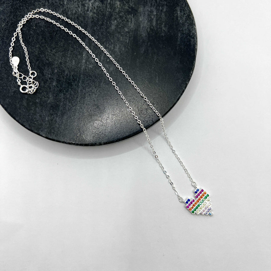 Rainbow Heart-shaped Necklace