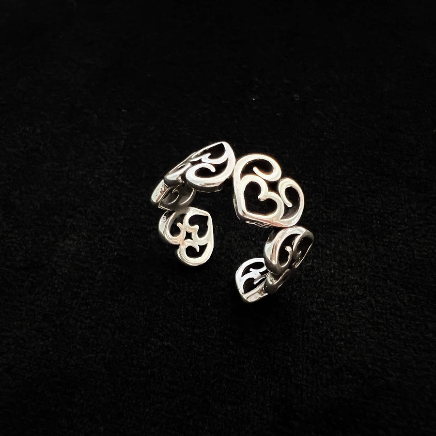 Chunky Heart Silver Ring