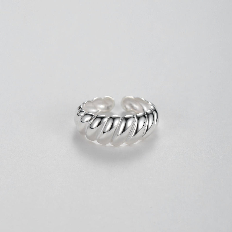 Crafted from high-quality 925 sterling silver, this ring features a sleek and modern design with a smooth, polished finish. The adjustable open-ended design ensures a comfortable fit for any finger, making it as versatile as it is charming.