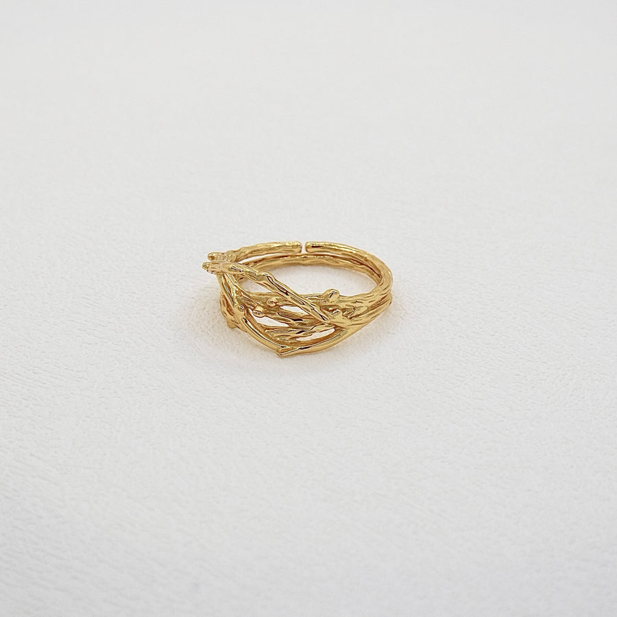 Silver 925 Ring. This gold ring showcases a unique vine design, capturing the essence of natural beauty and organic flow. Perfect for nature lovers, its intricate details make it a standout piece for any occasion.