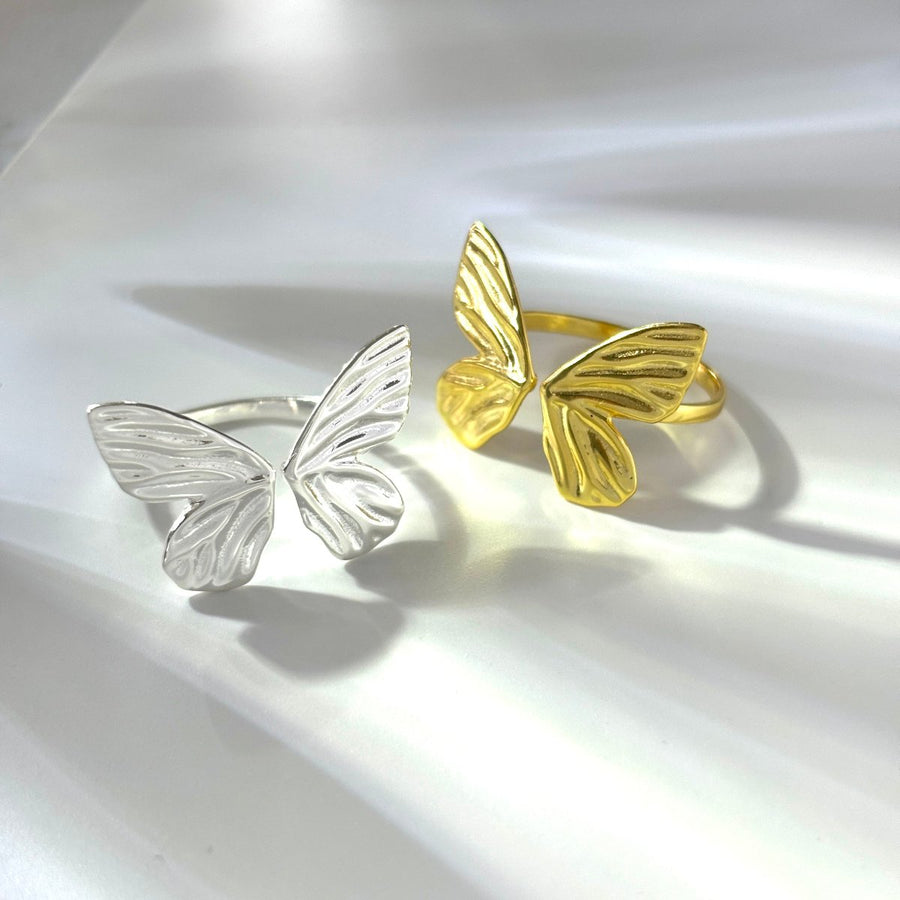 Silver ring. This elegant butterfly open ring features a delicate design, symbolizing grace and transformation. 