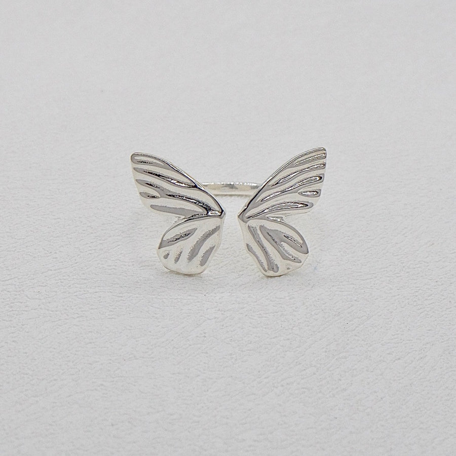 Silver ring. This elegant butterfly open ring features a delicate design, symbolizing grace and transformation. 