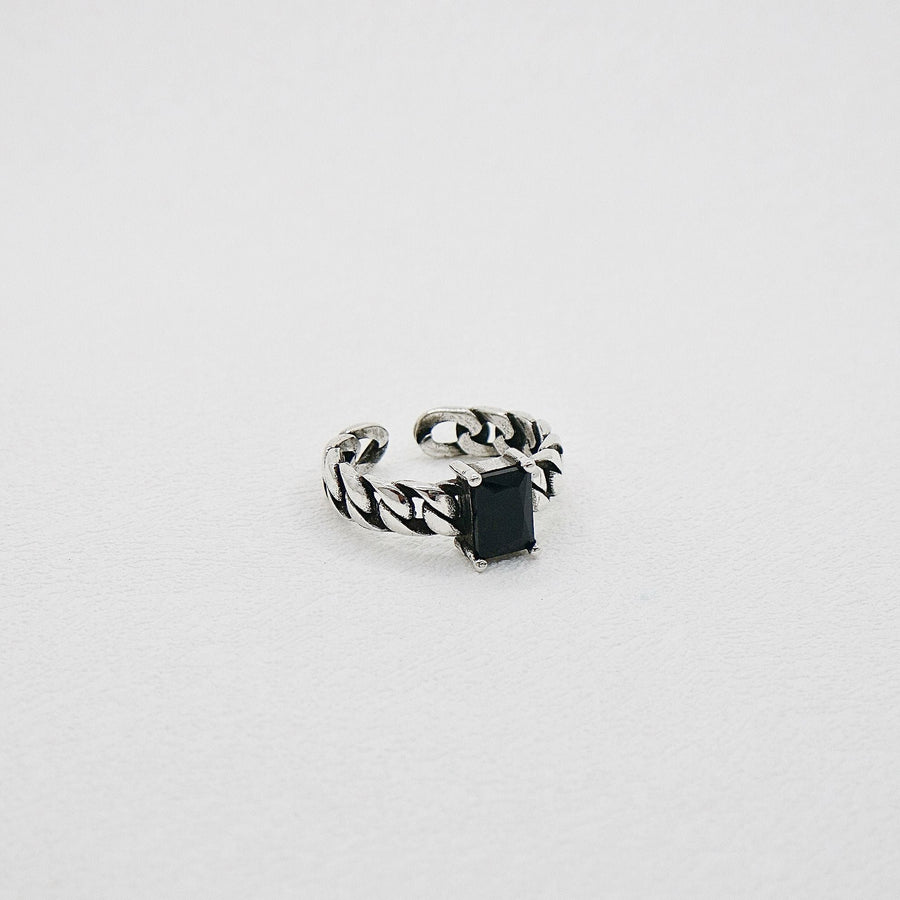 Adjustable Black Gem Silver Ring. Handcrafted in quality 925 sterling silver. This ring is perfect for expressing your feelings to someone special or as a treat for yourself.