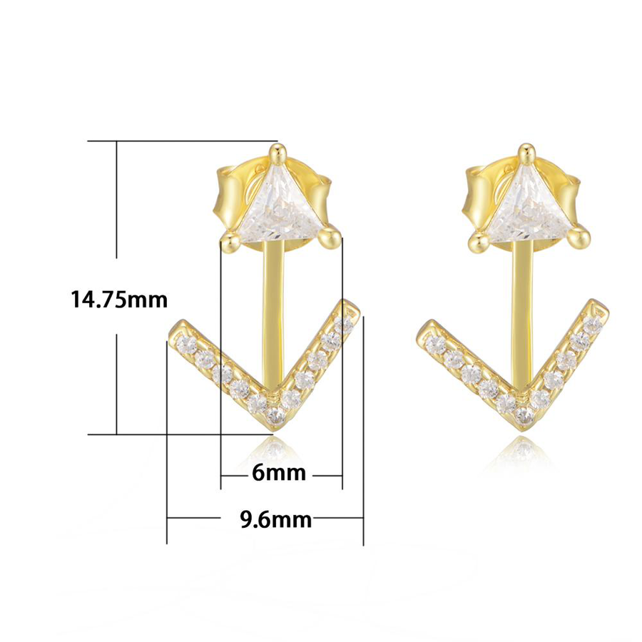 Zircon Arrow Stud Earrings