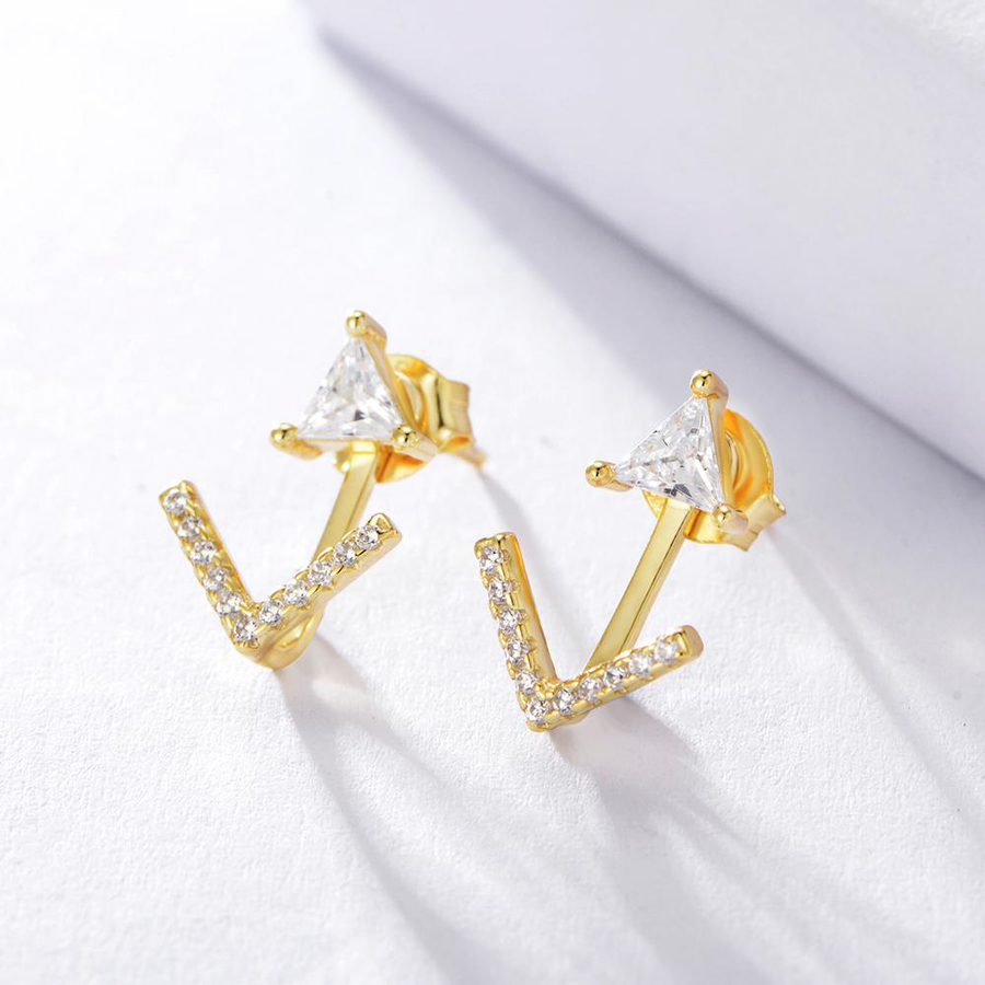 Zircon Arrow Stud Earrings