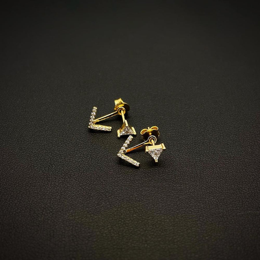 Zircon Arrow Stud Earrings